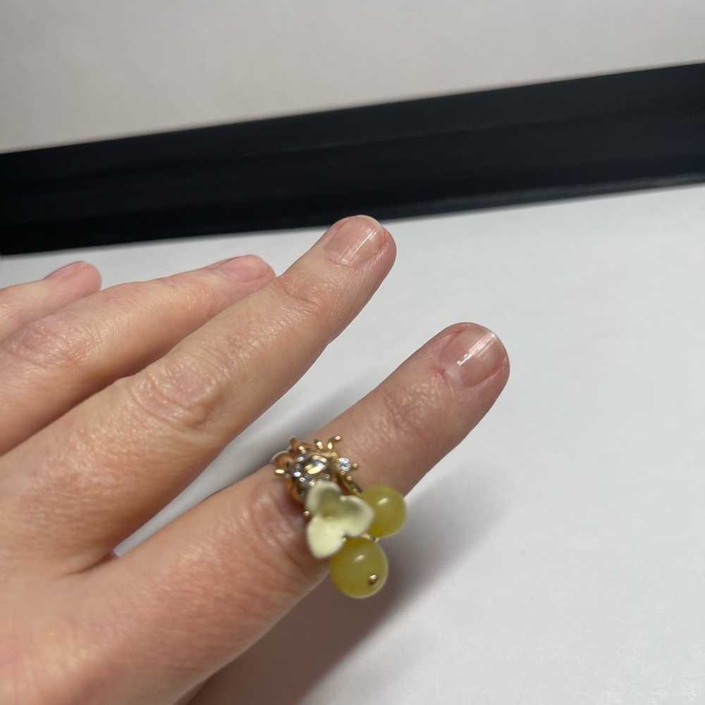 J. Crew Gold and Green Statement Ring